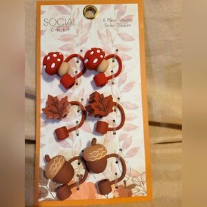 6 piece silicone straw toppers